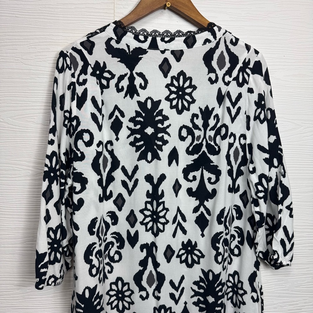 CATO Black and White Floral Women's Dress Flowy Pockets - Picture 11 of 13
